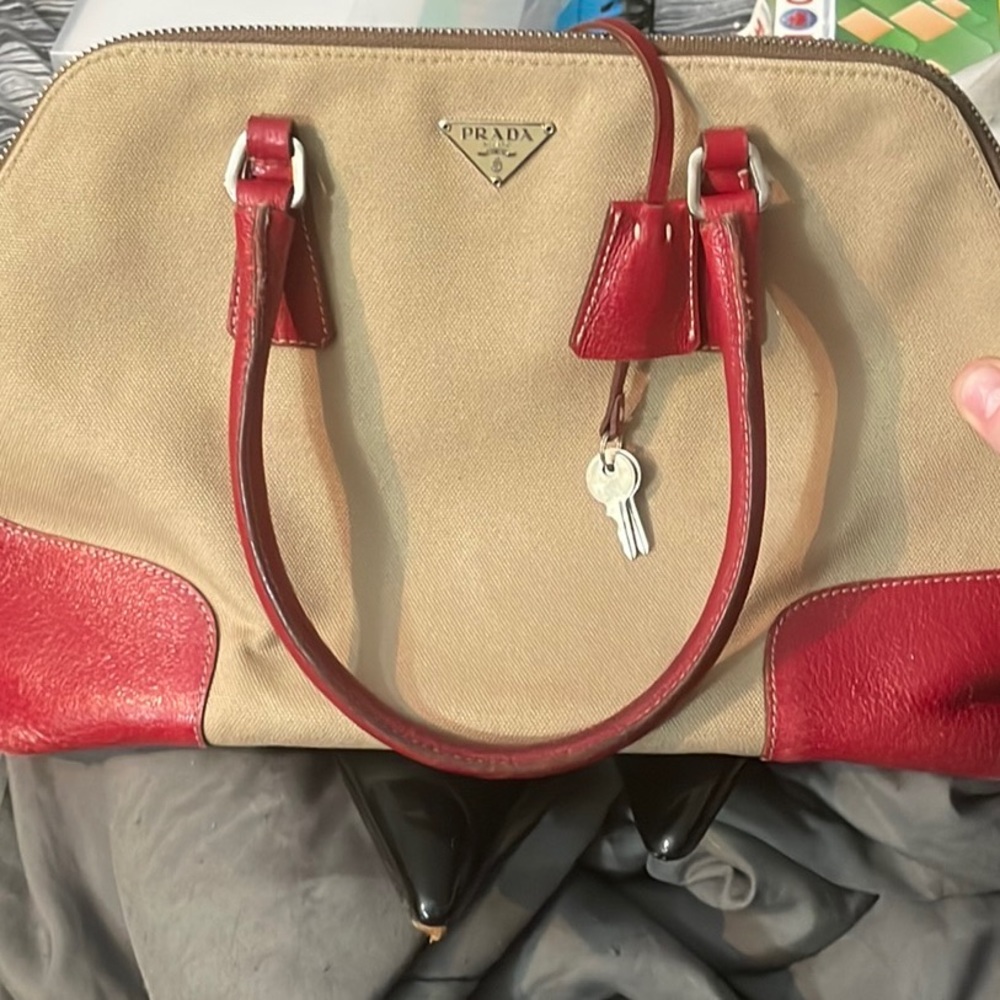 Vintage Red/Beige Prada Bag